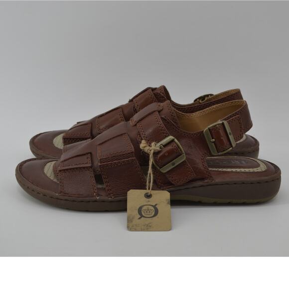 Born Mens Miguel Dark Brown Leather Fishermans Sandals 13M main image 11